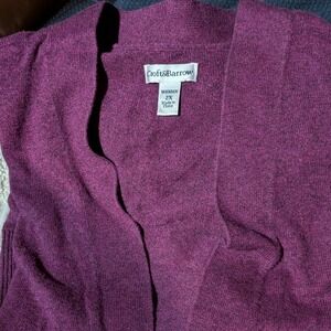 Croft & Barrow $54 2X Purple Black Heather Open Front Long Sleeve Knit Cardigan